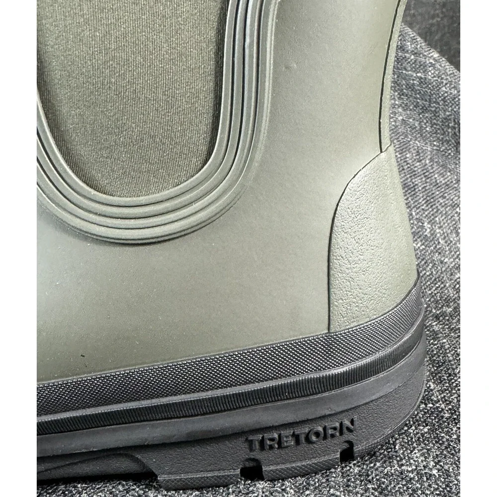 Zara x Tretorn Lluvia Neopreno Rain Ankle Boots Khaki Green W Size US 5.5 Eur 38